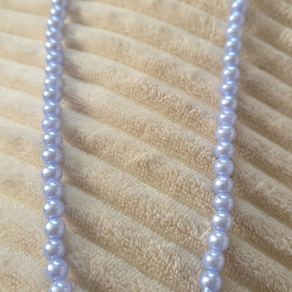 Handmade Pearl Evil Eye Charm Necklace - Picture 4 of 4